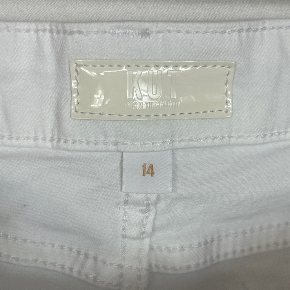 KUT From The Kloth Women’s Amy Crop Straight Leg Jeans Size 14 White - Picture 11 of 14